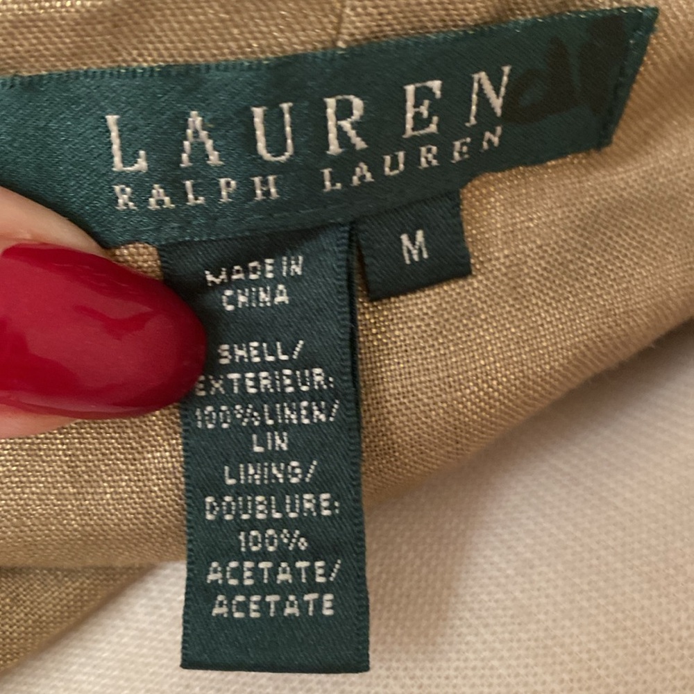Lauren Ralph Lauren 100% Linen Halter Wrap Dress Size M - Picture 10 of 12
